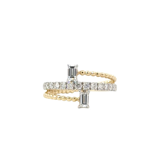 Baguette Bypass Diamond Ring - C14438