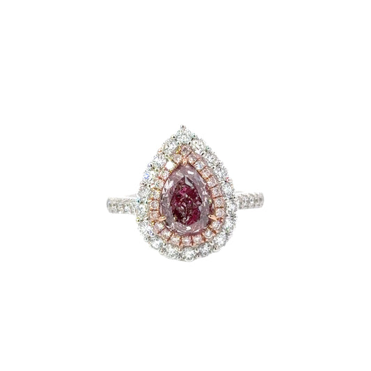 Pink Teardrop Diamond Ring - C13389