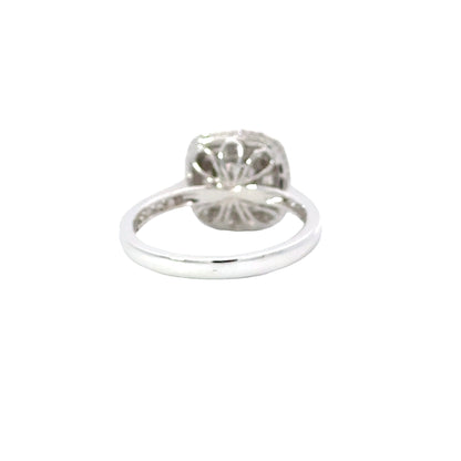 Cushion Green Diamond Ring - C14898