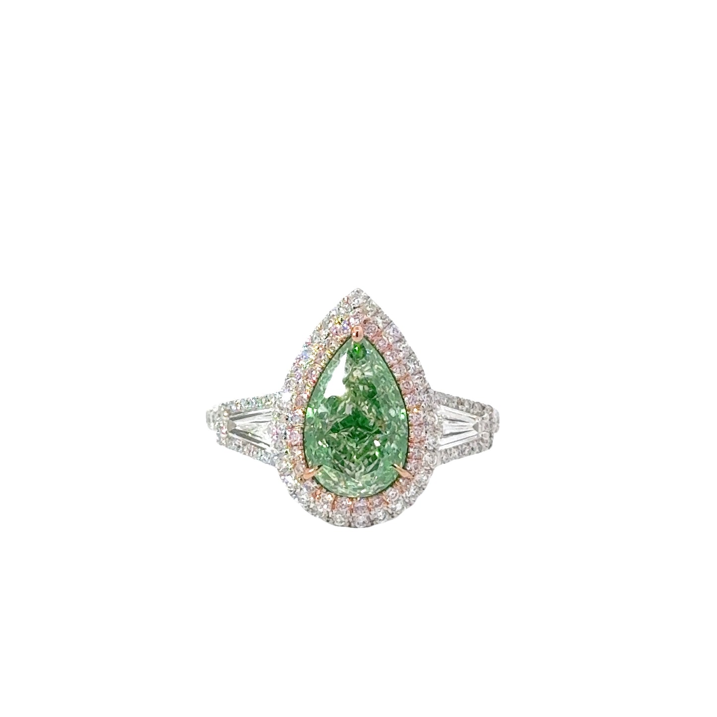 Teardrop Green Diamond Ring - C14896