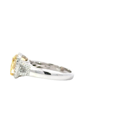 Elegant Yellow Diamond Ring - C15659