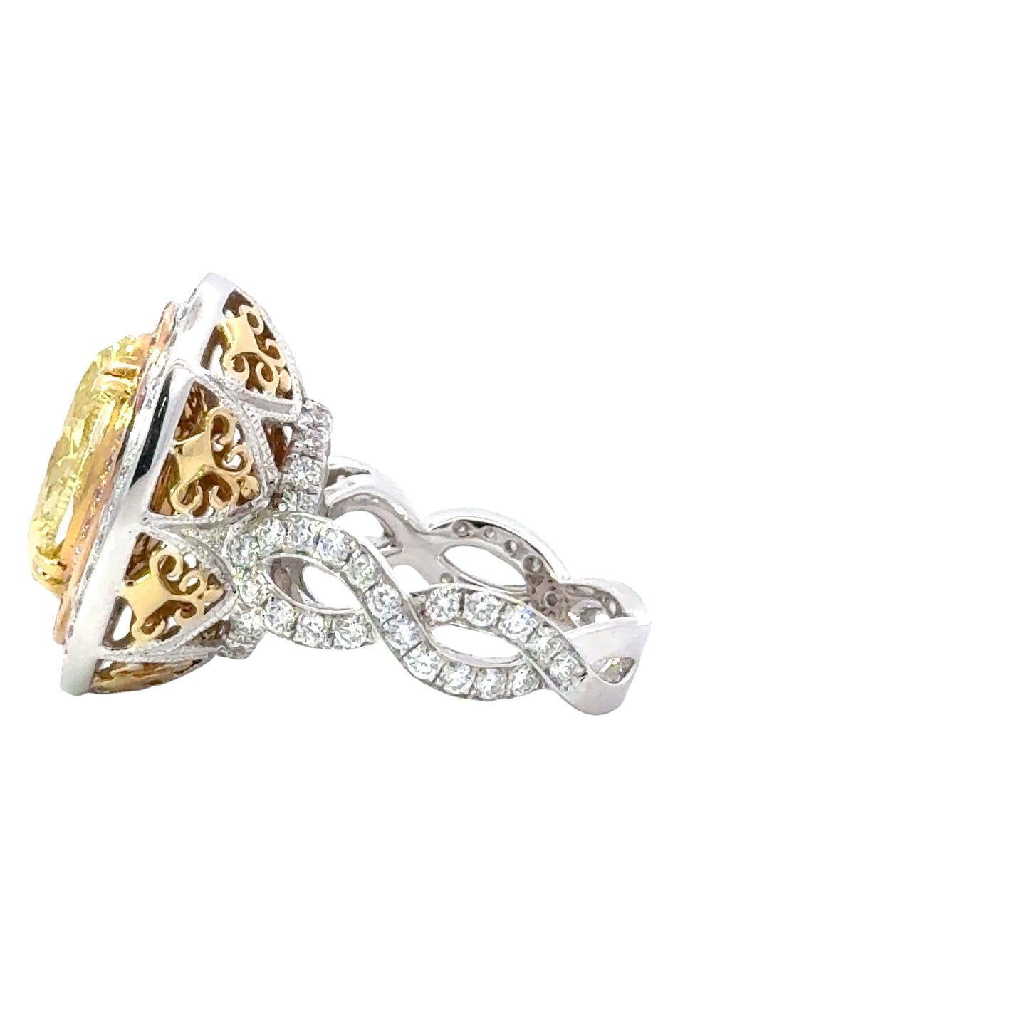 Elegant Yellow Diamond Ring - C15680