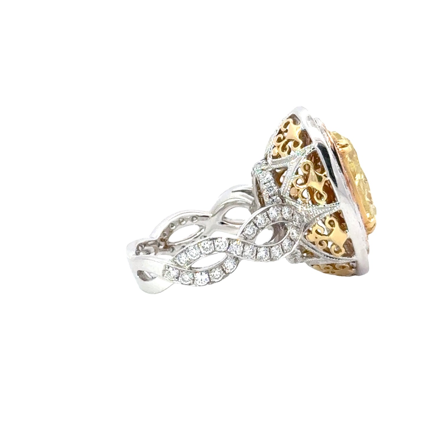 Elegant Yellow Diamond Ring - C15680