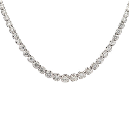 Illusion Set Diamond Tennis Necklace - C11662