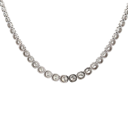 Illusion Set Diamond Tennis Necklace - C11662