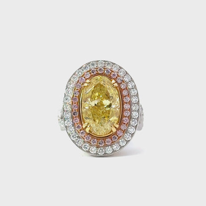 Elegant Yellow Diamond Ring - C15680