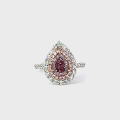 Pink Teardrop Diamond Ring - C13389