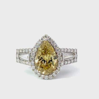 Elegant Yellow Diamond Ring - C14895