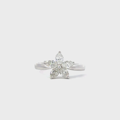 Elegant Flower Diamond Ring - C13601