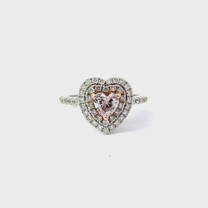 Elegant Heart-Shaped Diamond Ring - B95923