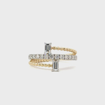 Baguette Bypass Diamond Ring - C14438