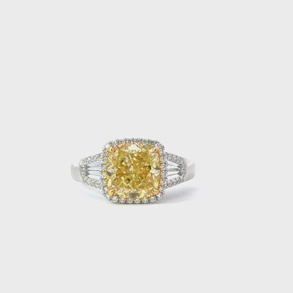 Elegant Yellow Diamond Ring - C15659