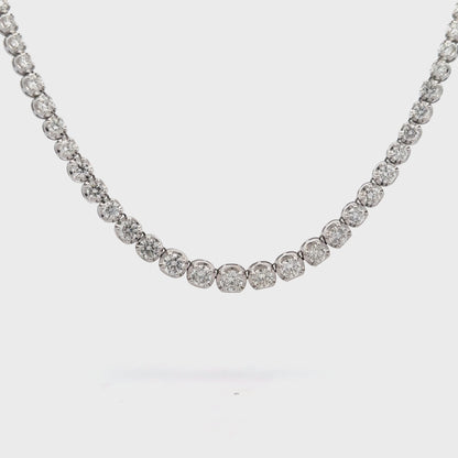 Illusion Set Diamond Tennis Necklace - C11662