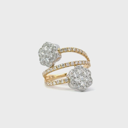 Elegant Diamond Flower Ring - C14245